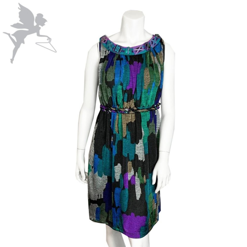 ANTHROPOLOGIE RANNA GILL Abstract Adornment dress